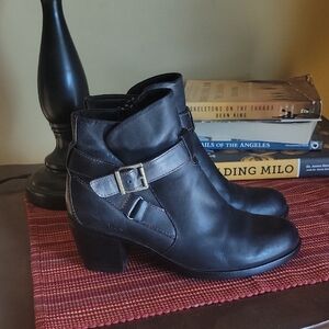 Black Leather Ankle Boots
